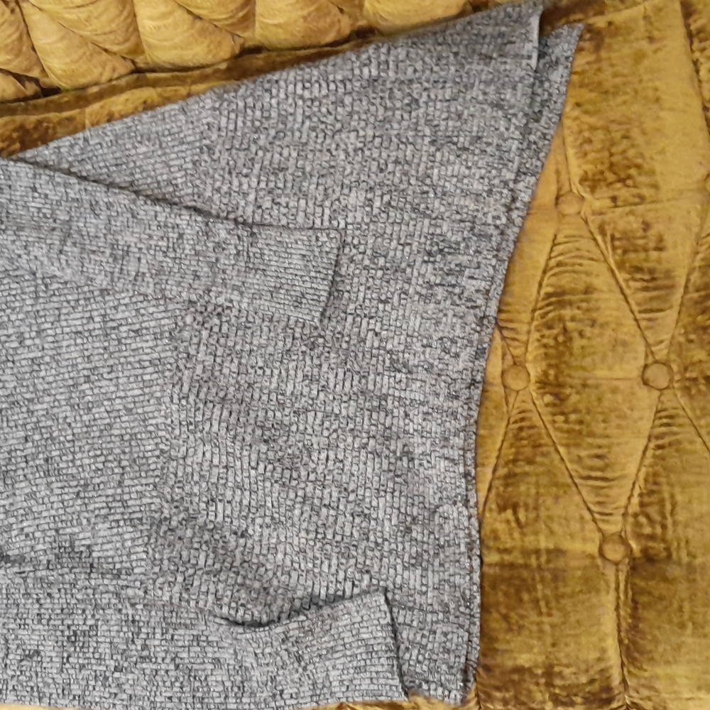 White House Black Market Asymmetrical Balck & Gray Sweater - Picture 3 of 5